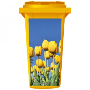 Yellow Flowers About To Bloom Wheelie Bin Sticker Panel